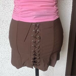 Bershka mini brown skirt